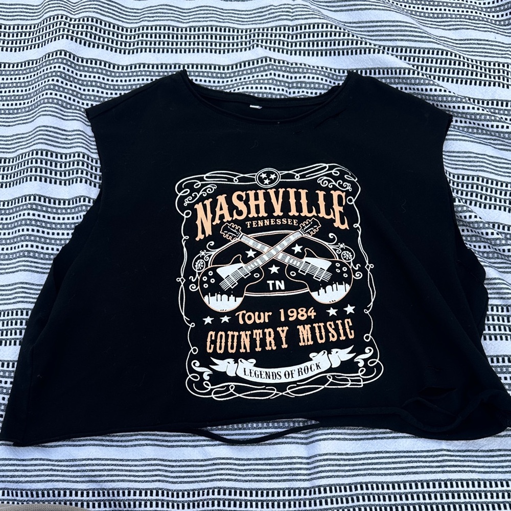 Nashville distressed/cut out T-shirt